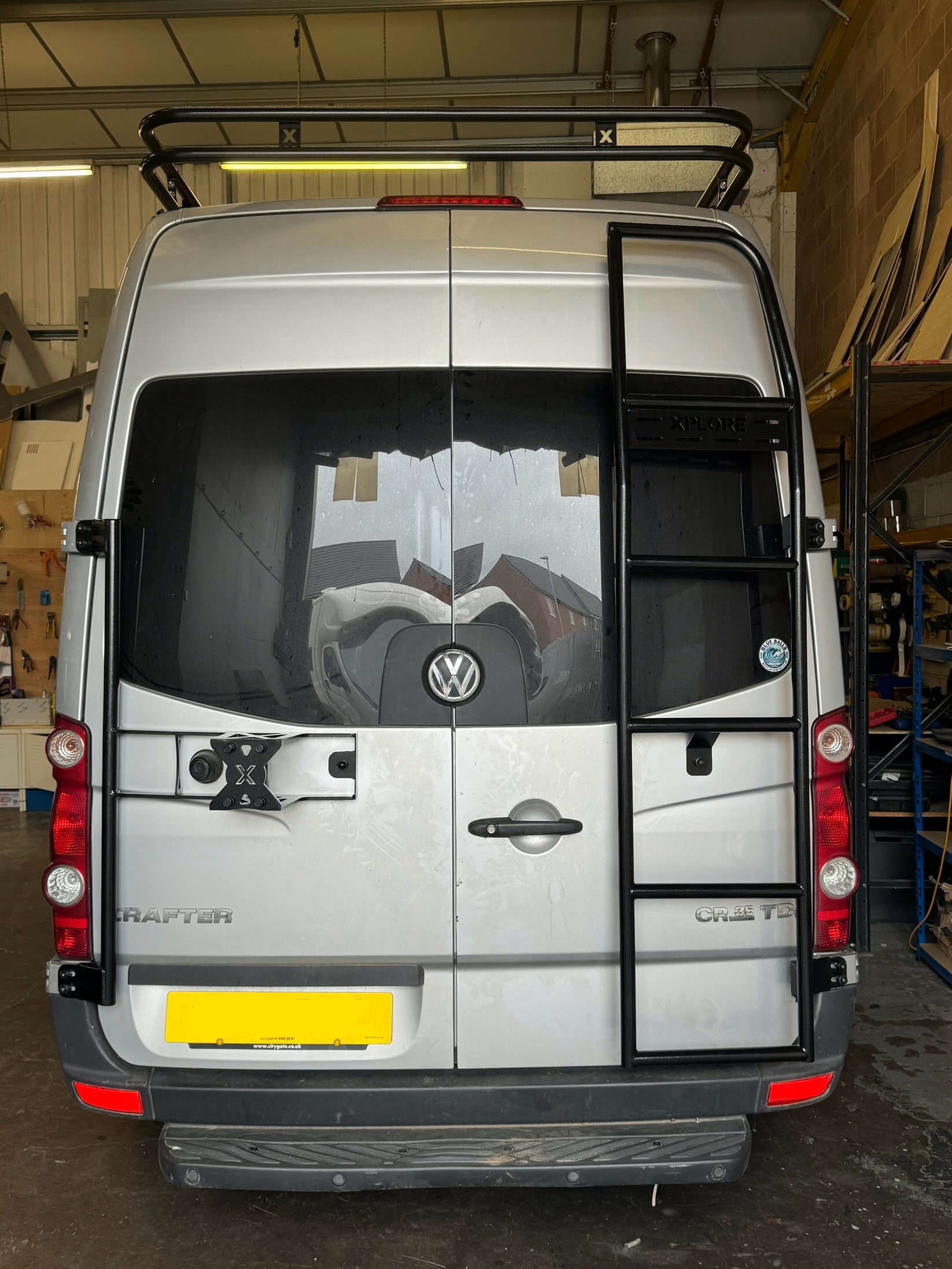 Xplore Campers Rear Door Ladder Mercedes Sprinter VW Crafter MAN TGE Mild Steel