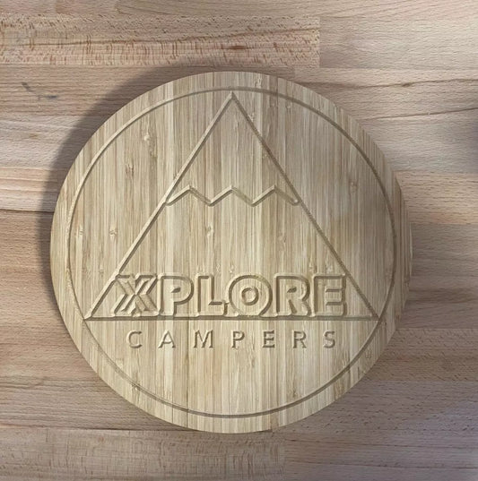 Xplore Campers- Bamboo Cutting Board - Round